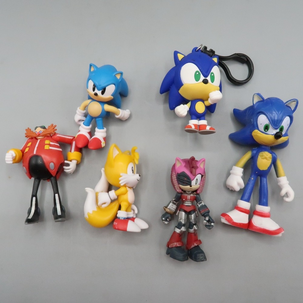 Jazwares Sonic the Hedgehog Dr. EggMan Tails Yellow Rusty Rose Pink Toy Lot 4"